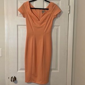 Asos Pink sweatheart neck midi dress US Size 4